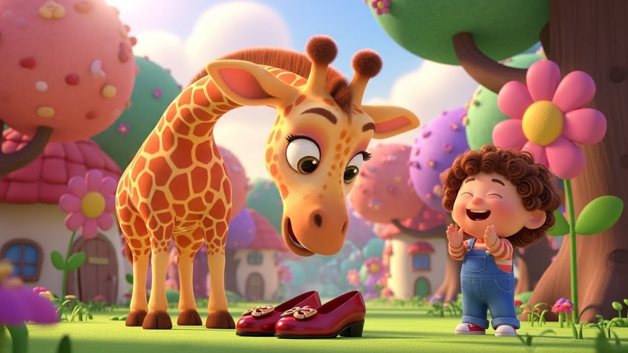 The Giraffe Who Loved Red Shoes 🦒👠 | Funny Kids Story Rhyme | Silly Adventure and Imagination Song