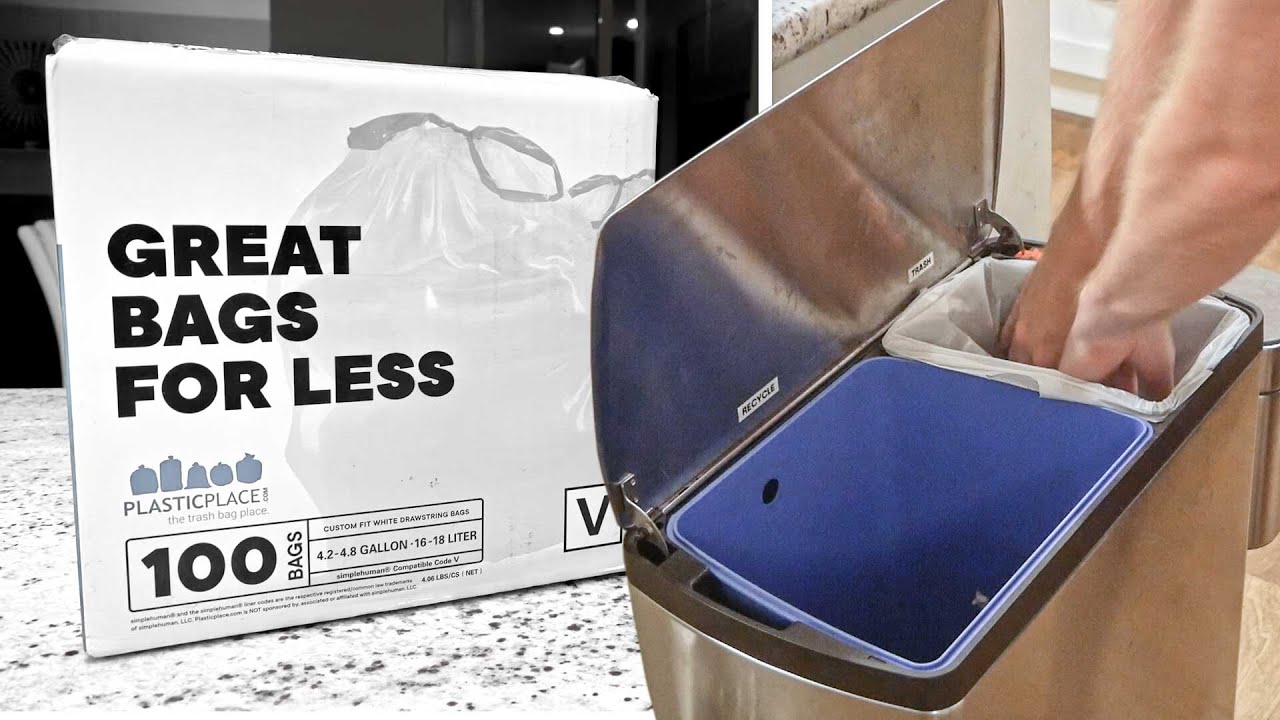 Plasticplace 1.6-Gallons White Plastic Kitchen Drawstring Trash