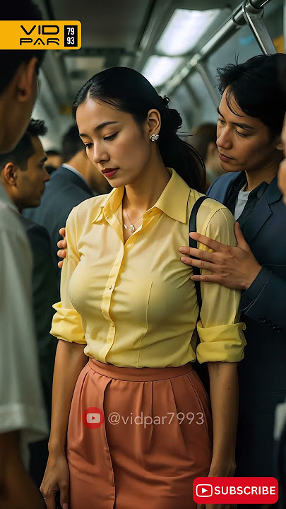 Japan's Beauty Lady On A Crowded Subway During Rush Hour #subway #tokyo #japantrain