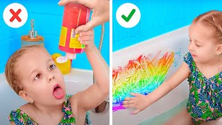 Washing Your Kid Could Be Fun! 🛁 | Amazing Ideas For Bathroom and Other Parenting Hacks!
