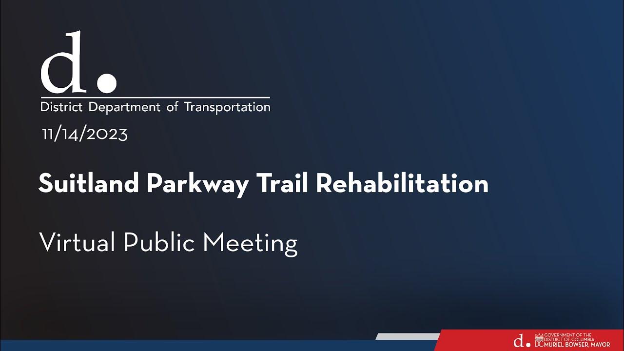 Suitland Parkway Trail Virtual Public Meeting YouTube