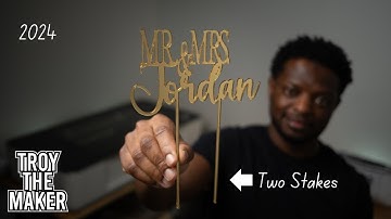 How to make custom gold acrylic cake topper | glowforge | coreldraw