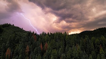 Lightning Mountains Thunderstorm 4K Drone Footage