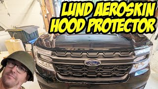 Installing the Lund Aeroskin hood protector on a 2023 Ford Maverick