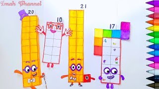 FuNNY numberblocks 21 | how to draw and coloring numberblocks