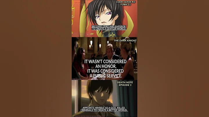 Light vs Lelouch According to HARVEY DENT (Death Note, Code Geass) #Shorts