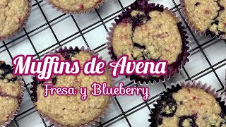 MUFFINS DE AVENA, FRESA Y BLUEBERRY