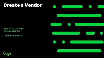 Sage 50 Accounting--Canadian Edition - Create a Vendor
