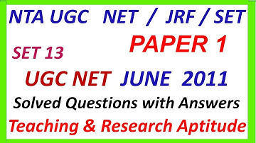 TNSET 2021 | NTA NET 2021 | PAPER 1 | NET JUNE 2011 SOLVED QUESTIONS WITH ANSWERS | TAMIL