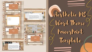 Aesthetic MS Word Theme PowerPoint Template Free🍑 || ppt #27 screenshot 4