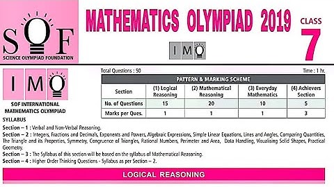 Class-7 MATHS OLYMPIAD / Paper fully explained Competitive exams question paper for school students