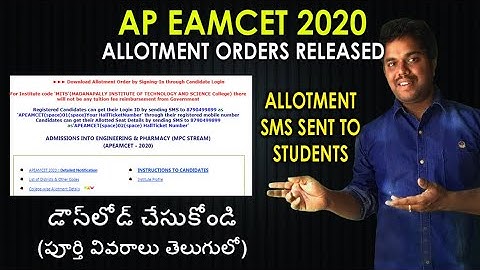 Allotment Orders Released | Joining Report | Receipt of Certificates | AP EAMCET 2020