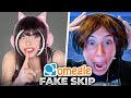 Fake skipping omegle prank as a fake girl