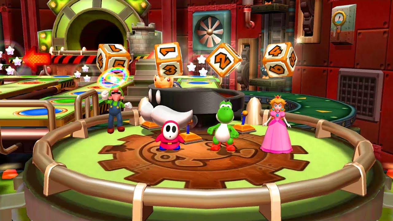 Mario Party 9 | Party ! Bob - Omb Factory. Luigi Vs Peach Vs Shy Guy Vs Yoshi. ( Party #170)