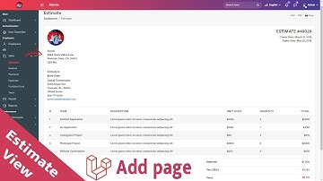 Add page estimate view in HR Laravel 9 | Management System