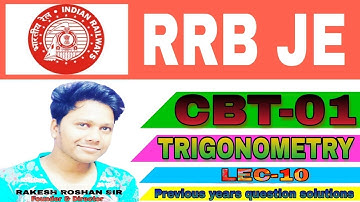 LEC-10| RRBJE 2019|Trigonometry by Rakesh Roshan Sir