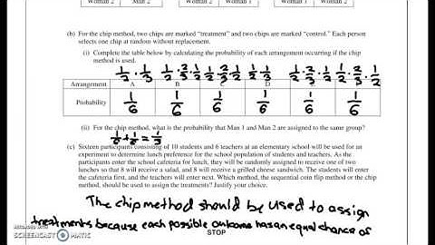 AP Stats Free Response 2017 #6