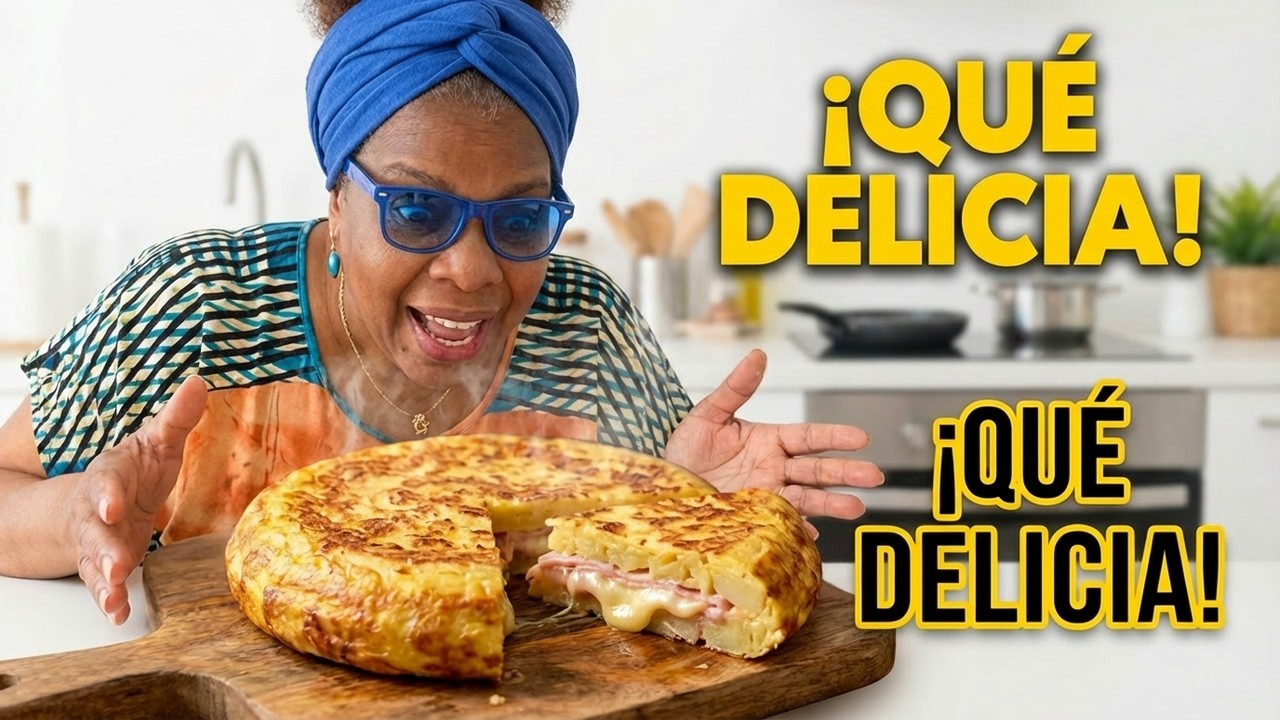 Deliciosa Tortilla Española De Papa Rellena Con Jamon Y Queso