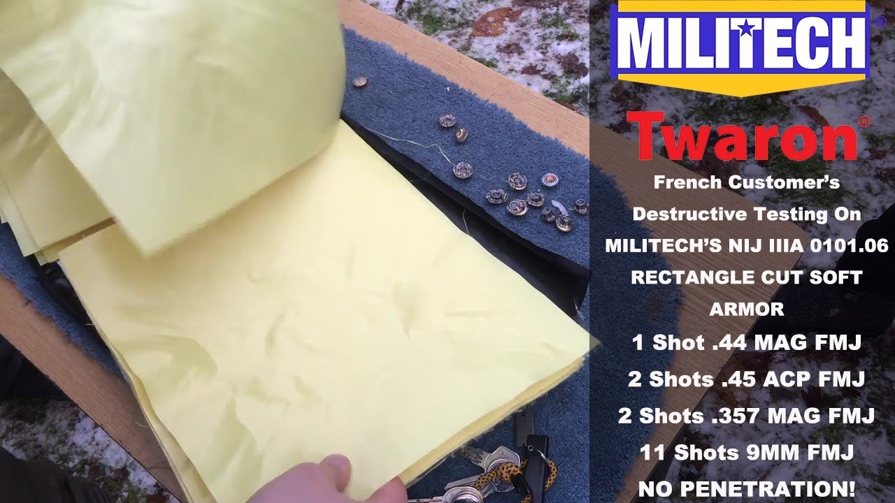 MILITECH NIJ IIIA 0101.06 11x14 Rectangle Cut Panel's Destructive Testing By French Customer