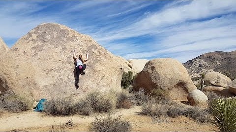 Dancing with Weasles* (V0+) Send - Joshua Tree