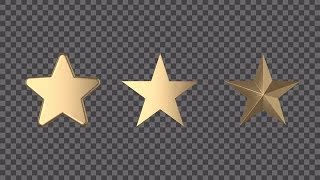 3 Styles Of Golden Stars Stock Motion Graphics