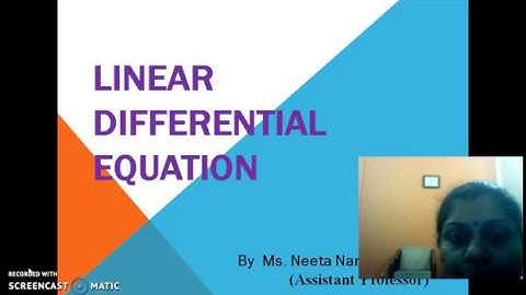 LINEAR DIFFERENTIAL EQUATION