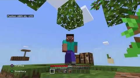 MINECRAFT PS4 SKYBLOCK PART-1 MAKING COBBLESTONE GENERATOR AGAIN,FURNANCE AND CRAFTING TABLE