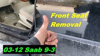 How To Remove Front Seat Saab 9-3 03-12 2003 2004 2005 2006 2007 2008 2009 2010 2011 2012