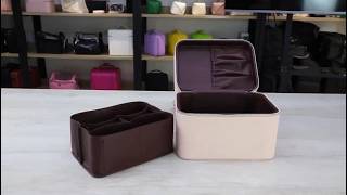 Pink Double Layer PU Cosmetic Bag