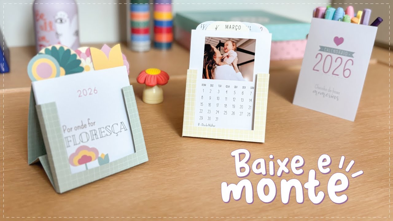 • ATUALIZADO 2026 • CALENDÁRIO DE MESA | COMO FAZER? | ARQUIVO GRATUITO