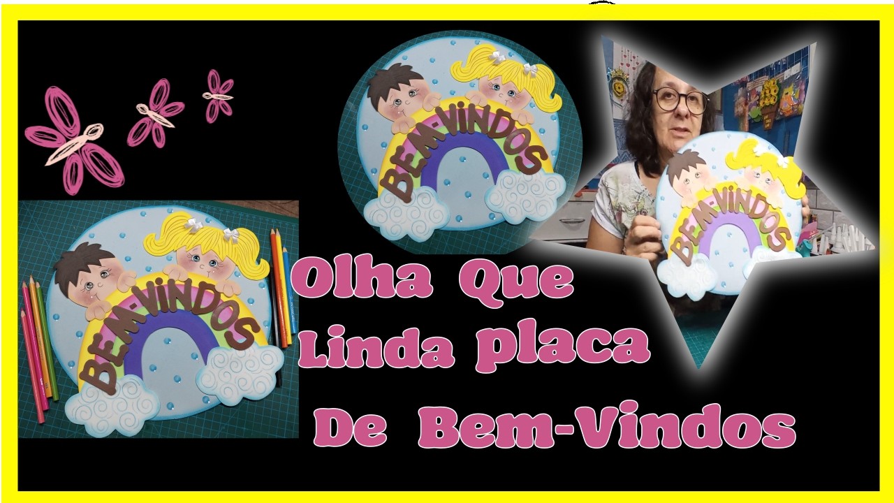 Placa de Bem-Vindos venha aprender!