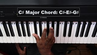 How to Play the C Sharp Major Chord on Piano - C# major | Beginner Piano