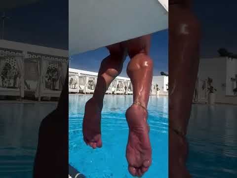 Poolside Calf Flex 💦  #shorts  #pool #calves