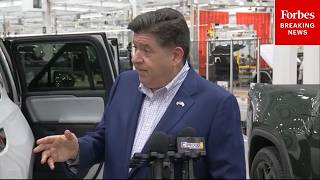 JUST IN: Illinois Gov. JB Pritzker Holds Press Conference After Remarks In Car Manufacturing Center