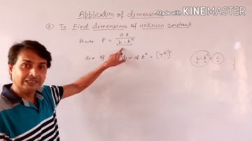 Class 11 Dimensional Analysis lecture 3 Application of Dimensions part 2