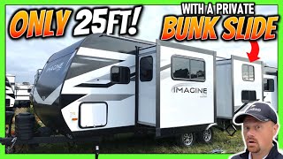 NEW MODEL • ONLY 25ft with PRIVATE Bunk Slide!! 2024 Imagine 22BHE Travel Trailer by Grand Design RV