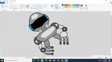 How to draw a Robot on MS Paint????????  | In just one minute|