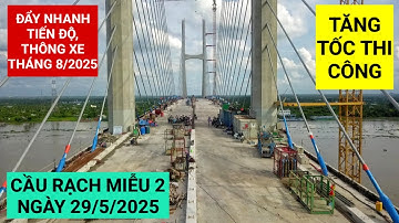 Tiến độ mới nhất Cầu Rạch Miễu 2 hôm nay, tiếp tục đổ bê tông lan can & dải phân cách | KU ĐẤT TV