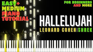 Hallelujah (Leonard Cohen) From Movie SHREK  - PIANO TUTORIAL WITH MELODY | EASY AND MEDIUM LEVEL |