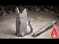Blacksmithing making a cat figurine from angle iron