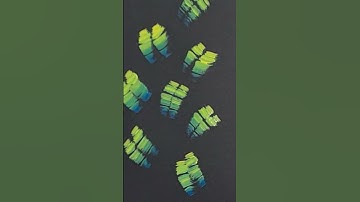 easy leaves acrylic painting with fan brush #art #painting #shorts #ytshorts