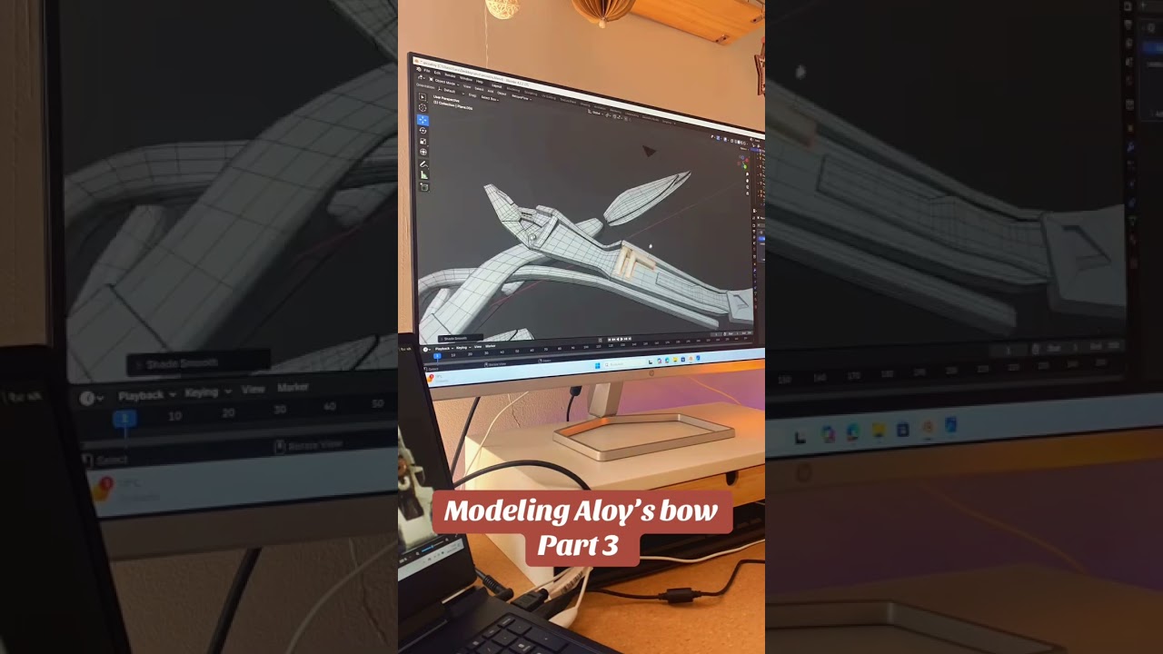 Work in progress of a modeling inspired in Aloy’s bow in blender.  