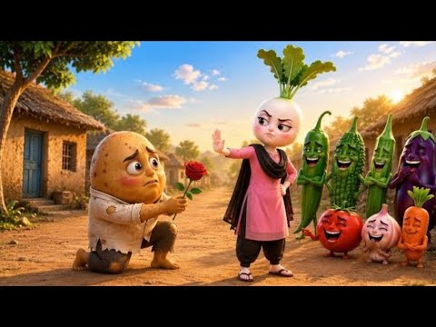 मूली ने ठुकराया गरीब आलू का प्यार 💔 | फिर आलू बना सबसे अमीर | सच्चे प्यार की कहानी। #aalukikahani