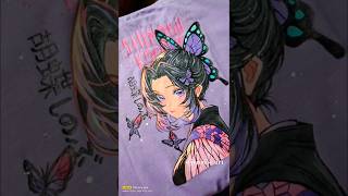 99/100 days.. Tshirt painting 🎨🖌️✨ #art #painting🎨 #fabric #acrylic #shinobu #anime #animetshirt