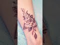 Fine Line Floral Tattoo with Geometric Frame 🌸 by Sugar | 极细线条花卉纹身 | Wild Crane Tattoos