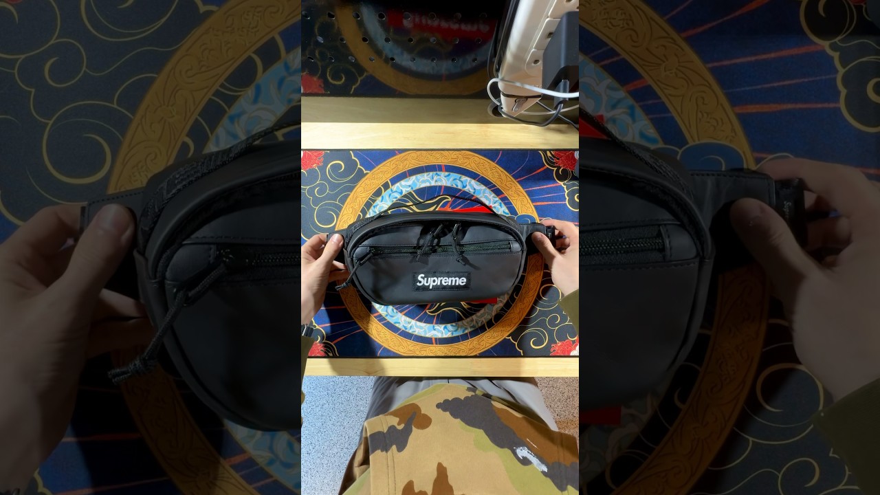 Supreme Leather Waist Bag Black 