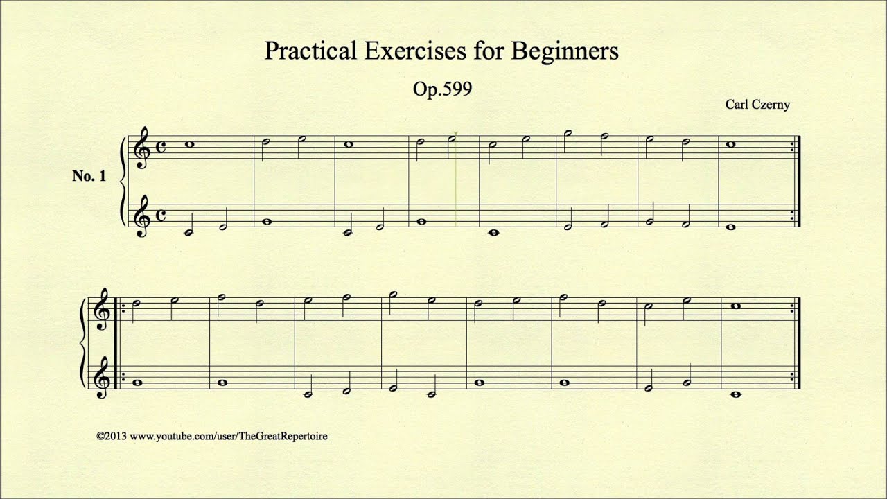 Czerny, Practical Exercises for Beginners, Op 599 , No 1 ...