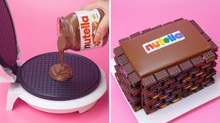 How To Make NUTELLA Chocolate Cake Ideas For Your Family | So Tasty Cake Decorating Tutorials