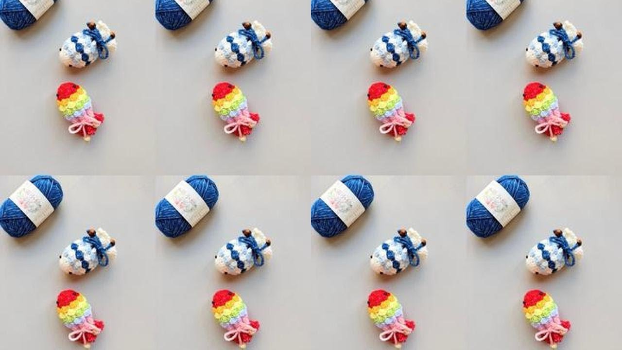 Lucky Carp Egg Bag Earring Pouch Crochet Tutorial @XueFeiErMaoXian