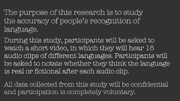 Signal Detection Theory: Language Recognition PSYCH 350